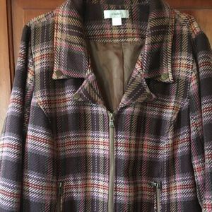 Short style plaid jacket